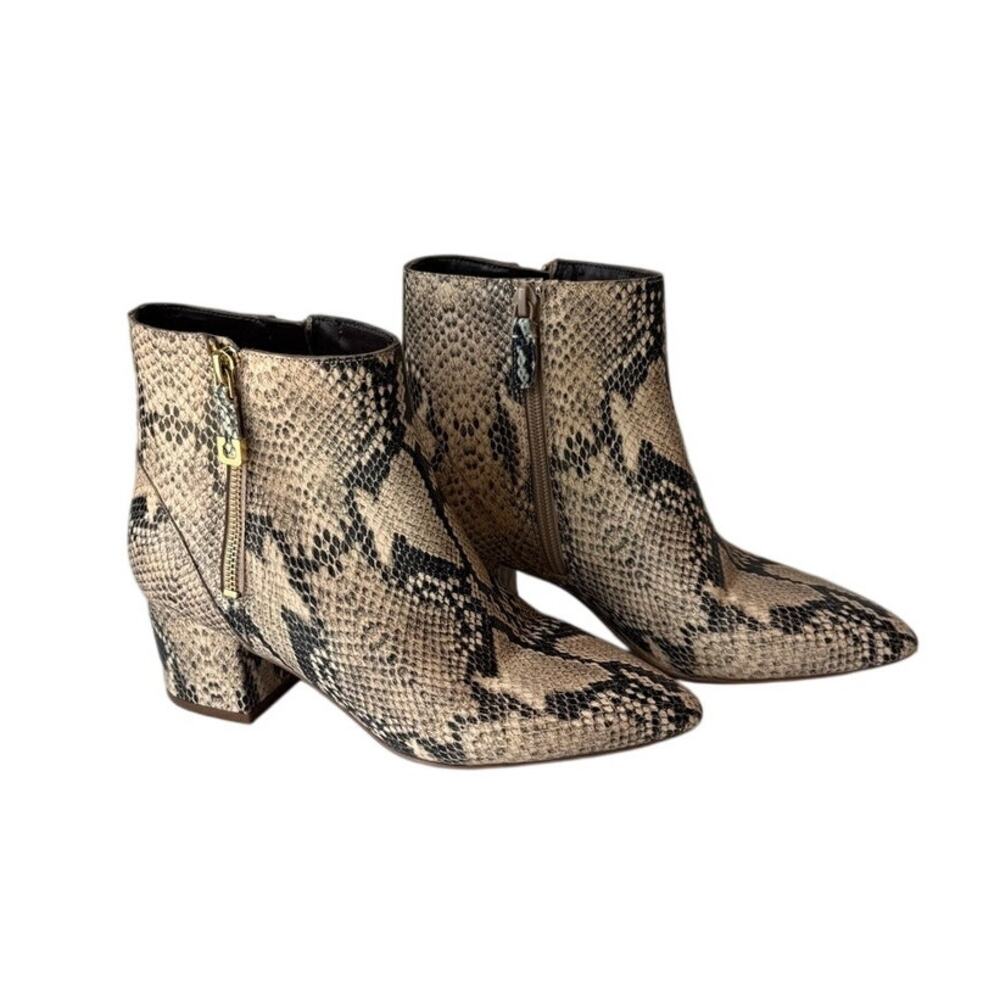 Cole Haan Grand Eva Snakeskin Leather Ankle Booties Women's 7.5